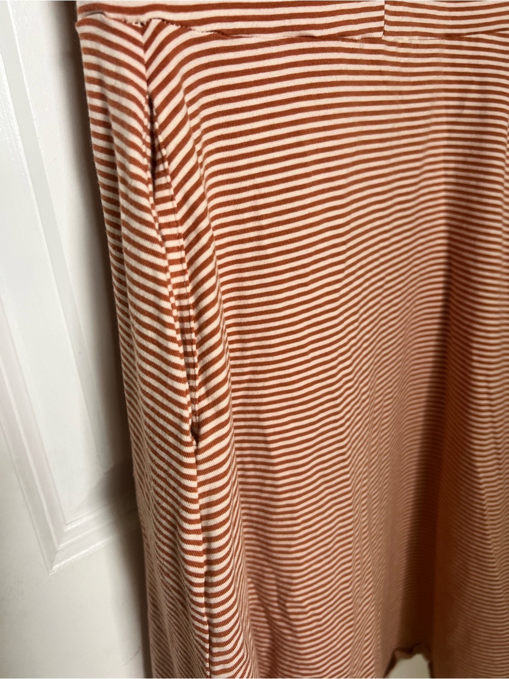 Pact Striped V-Neck Sleeveless Midi Dress - Pink and Tan - Picture 2 of 4